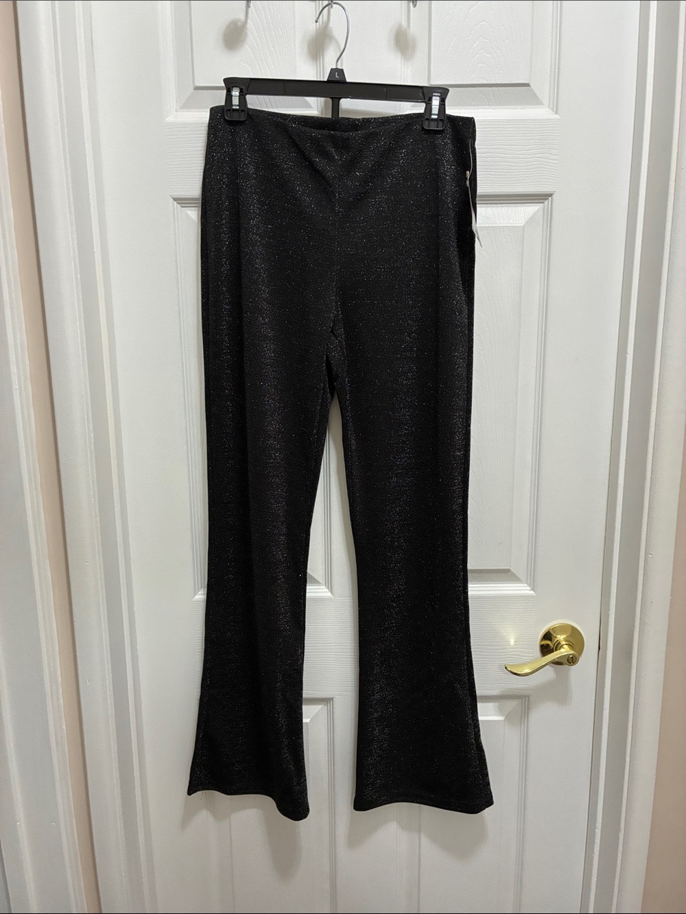 NEW Y2K VINTAGE JOE BENBASSET BLACK SHIMMER PANTS FLARE LEG SZ M